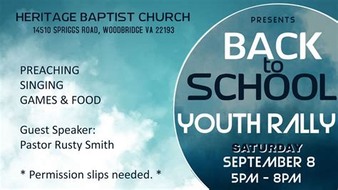 Youth Rally | Saturday, September 8 | FAIRFAX BAPTIST TEMPLE