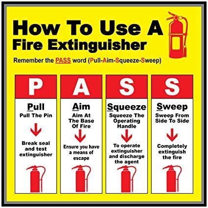 How to use a fire extinguisher using the PASS method