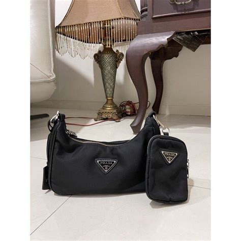 PRADA NYLON SLING BAG BLACK on Carousell