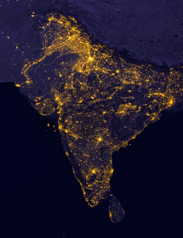 India Lights During Night As It Looks Like From Space Elements Of This Image Are Furnished By ...