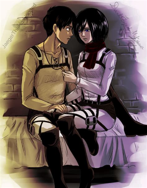 Eremika Attack on Titan Eren x Mikasa Lemon Kiss | Attack on titan ships, Attack on titan eren ...