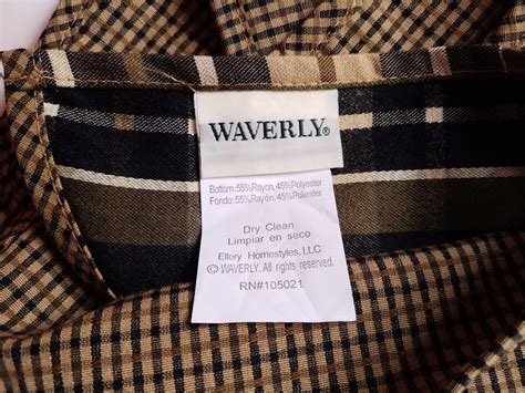 Waverly Valance Plaid Black Tan Cream Double Layers 78" x 17.5"