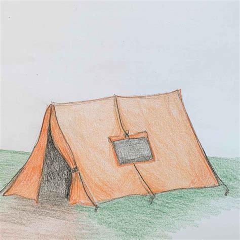 How To Draw A Tent With Simple Triangles - basicdraw.com