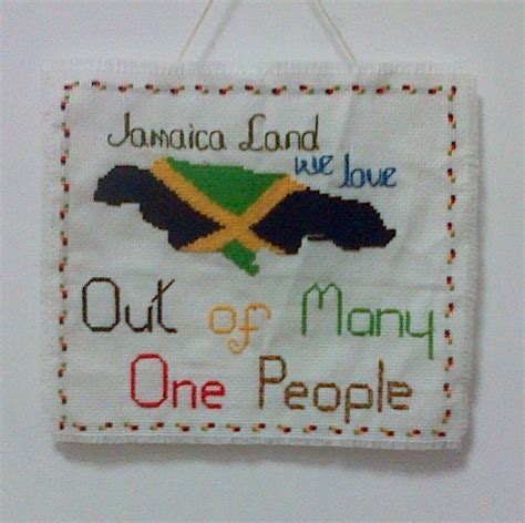 Cross stitch of Jamaica motto | Cross stitch, Cross stitch embroidery ...