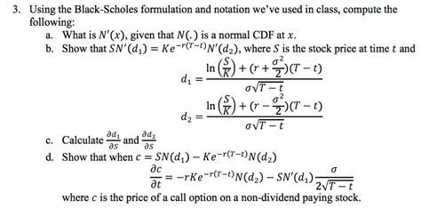 Black Scholes Formula Calculator