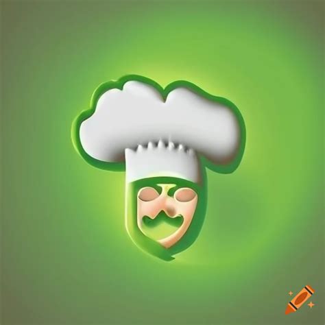Chef logo made of green leaves