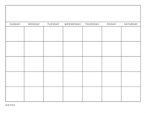 Printable Blank Calendar Templates - World of Printables