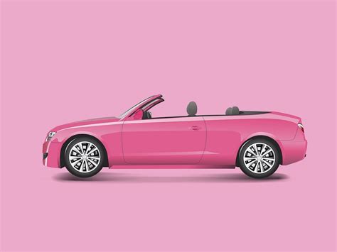 Pink convertible in a pink | Premium Vector - rawpixel