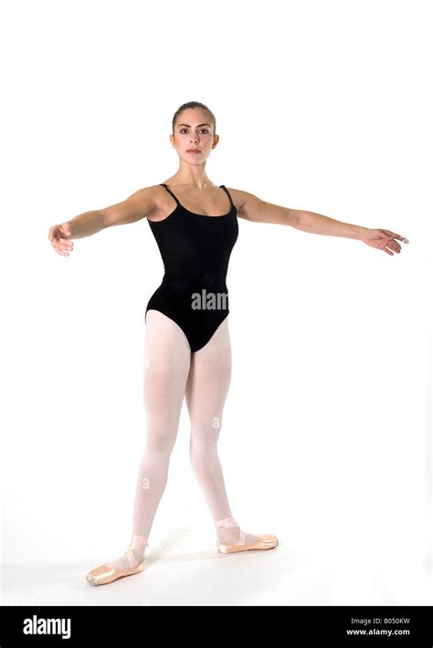 Female Ballerina in second position Stock Photo - Alamy