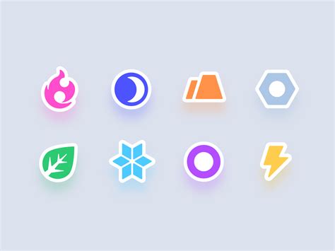 Icon set Pokemon Types by Vadim Koltunov on Dribbble