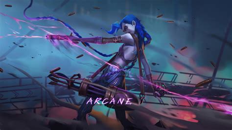 1920x1080 Resolution League Of Legends Arcane 4k Jinx Art 1080P Laptop Full HD Wallpaper ...