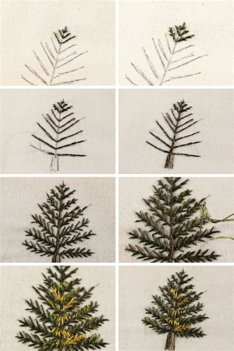 Simple Pine Tree Embroidery Tutorial - Crewel Ghoul