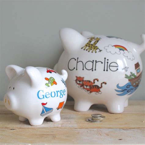 personalised piggy bank for boys by sparkle ceramics | notonthehighstreet.com