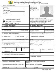 Ghana Visa Application Form Templates PDF. download Fill and print for ...