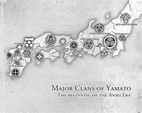 Clans of Yamato - map of Japan with clan logos - Feed the Multiverse ...