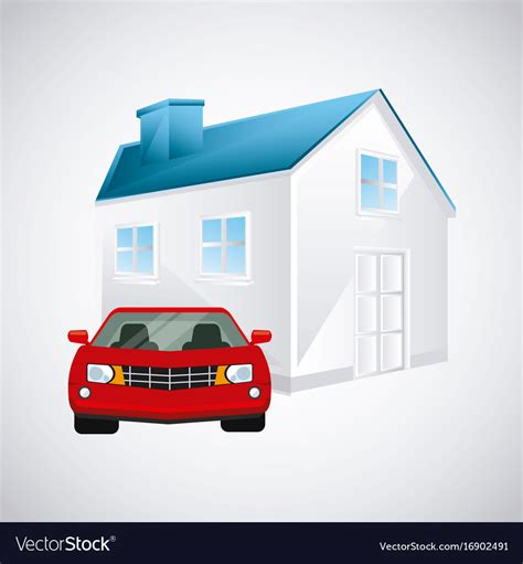 House and car design Royalty Free Vector Image