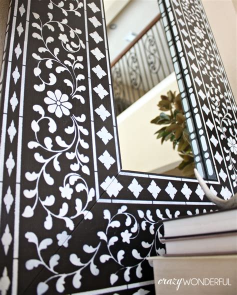 DIY inlay mirror + cutting edge stencils giveaway - Crazy Wonderful