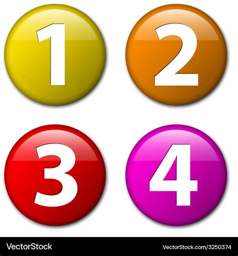 One two three four - badges with numbers Vector Image