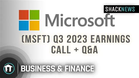 Microsoft (MSFT) Q3 2023 Earnings Call + Q&A - YouTube