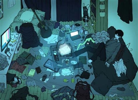 Messy room! | Anime room, Aesthetic anime, Anime