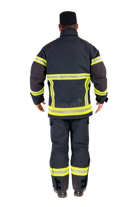 Vigile Del Fuoco in Uniforme Isolata Fotografia Stock - Immagine di casco, protettivo: 46384622