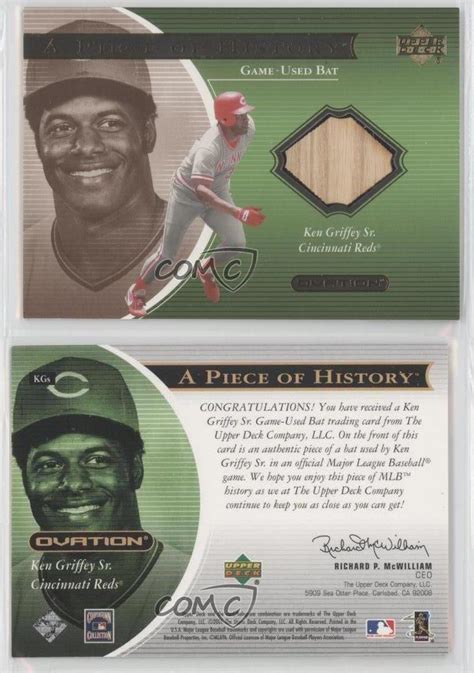 2001 Upper Deck Ovation A Piece of History Bats KGS Ken Griffey Sr ...