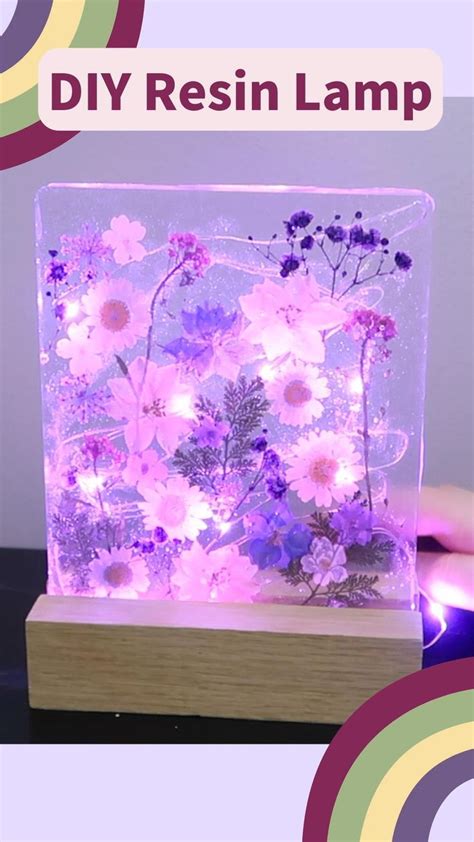 DIY Resin Fairy Light Lamp with Pressed Flowers 🌸 Easy Room Decor Craft ...