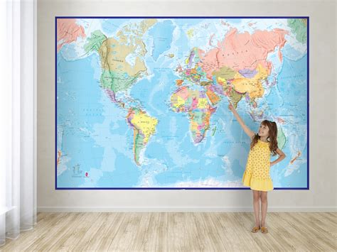 Decorate your child’s playroom with a world map mural | Maps ...