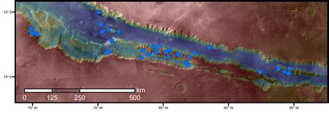 Sites with Seasonal Streaks on Slopes in Mars Canyons – NASA Mars ...