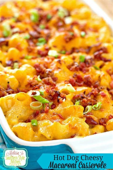 Hot Dog Cheesy Macaroni Casserole - melissassouthernstylekitchen.com