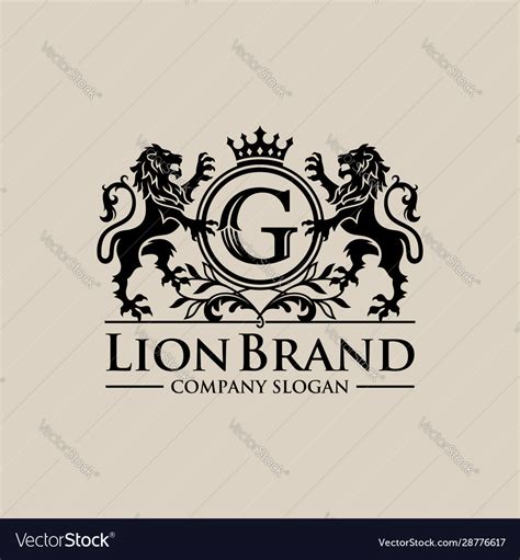 Luxury golden royal lion king logo design Vector Image