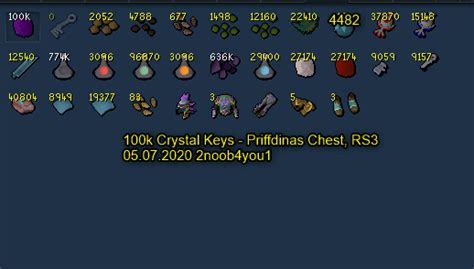 Loot from 100k Crystal Keys (Prifddinas chest) - 2020, pre bank-all ...