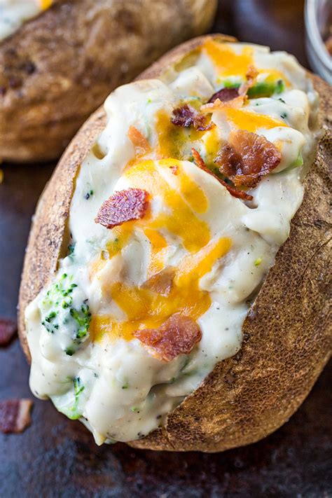 Creamy Chicken and Broccoli Stuffed Baked Potato