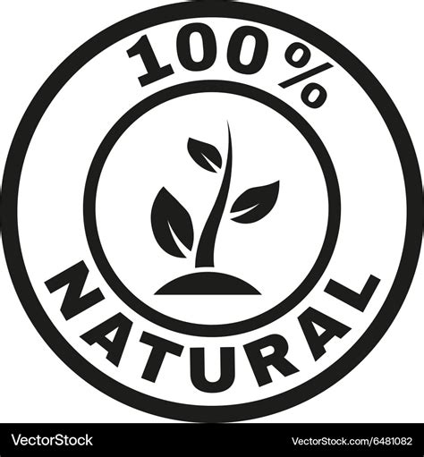 100 percent natural icon eco and bio ecology Vector Image