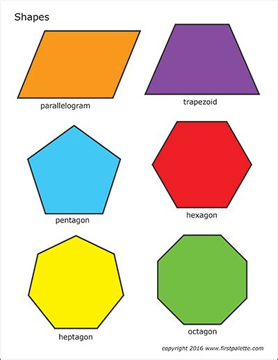 Basic Shapes | Free Printable Templates & Coloring Pages | FirstPalette.com