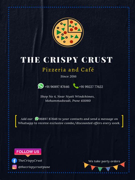 The Crispy Crust Updated Menu | PDF | Pizza | Tomato Sauce