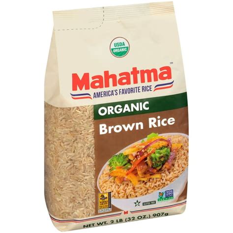 Mahatma Organic 100% Whole Grain Brown Rice 2 lb Bag - Walmart.com ...