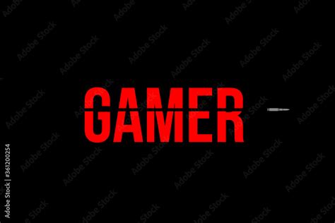 Gamer logo in red with bullet passing. Gaming playing console computer ...