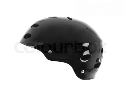 black bike helmet, isolated | Stock image | Colourbox