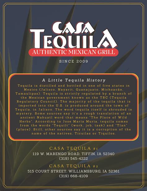 Our Menu – CASA TEQUILA