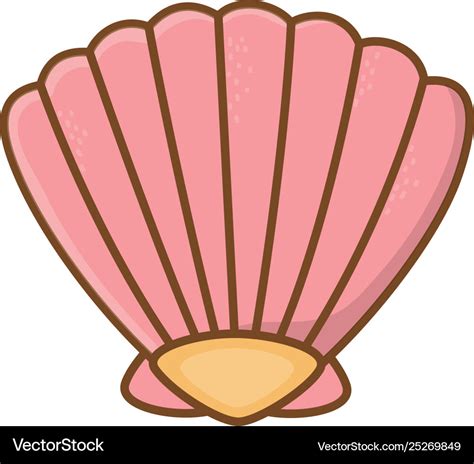 Pink shell cartoon Royalty Free Vector Image - VectorStock