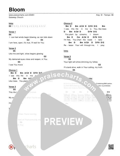 Bloom Chords PDF (Gateway Devotions) - PraiseCharts