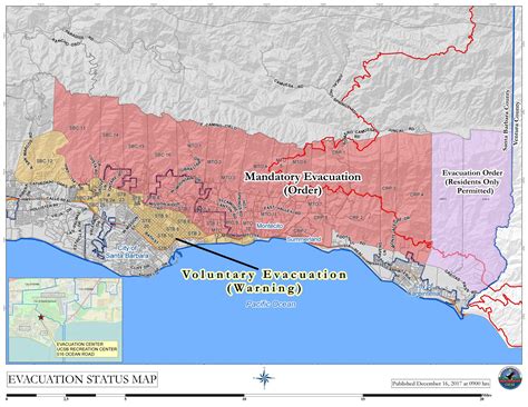 Santa Barbara County Evacuation Map - Large World Map