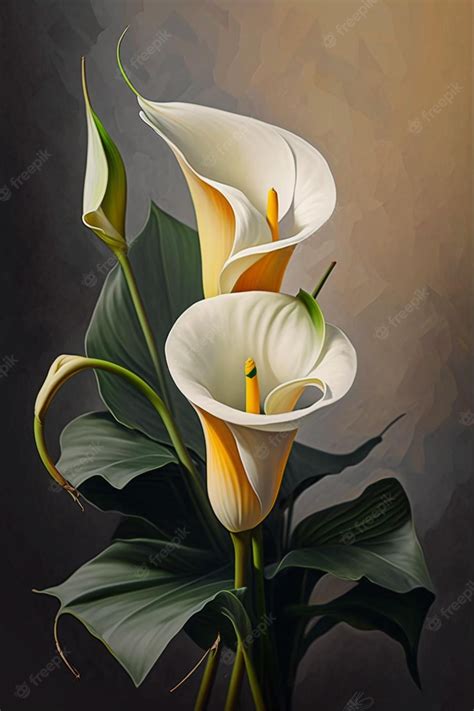 Premium Photo | A painting of calla lilies by the artist