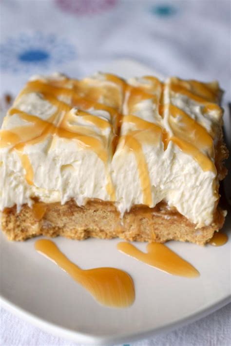 No-Bake Caramel Cheesecake Bars | AllFreeCasseroleRecipes.com