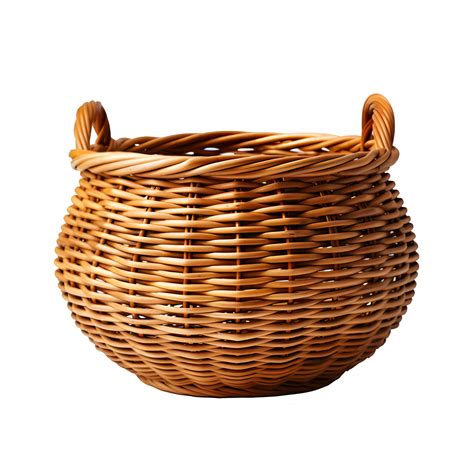 AI generated rattan basket isolated on transparent background ,woven basket png ,generative ai ...
