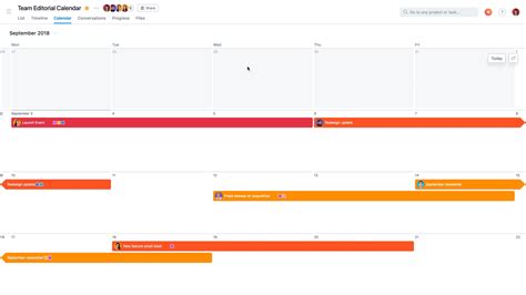 New to Asana calendar: Color coding and in-line task creation