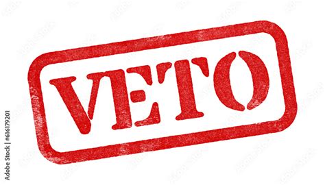 Veto red rubber stamp isolated on transparent background with ...