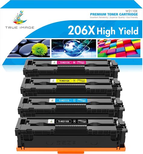 True Image Compatible Toner Cartridge Replacement for HP 206X 206A W2110X W2111X W2112X W2113X ...