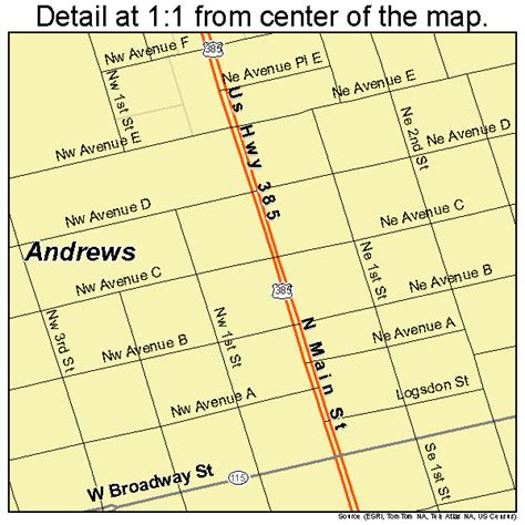 Andrews Texas Street Map 4803216